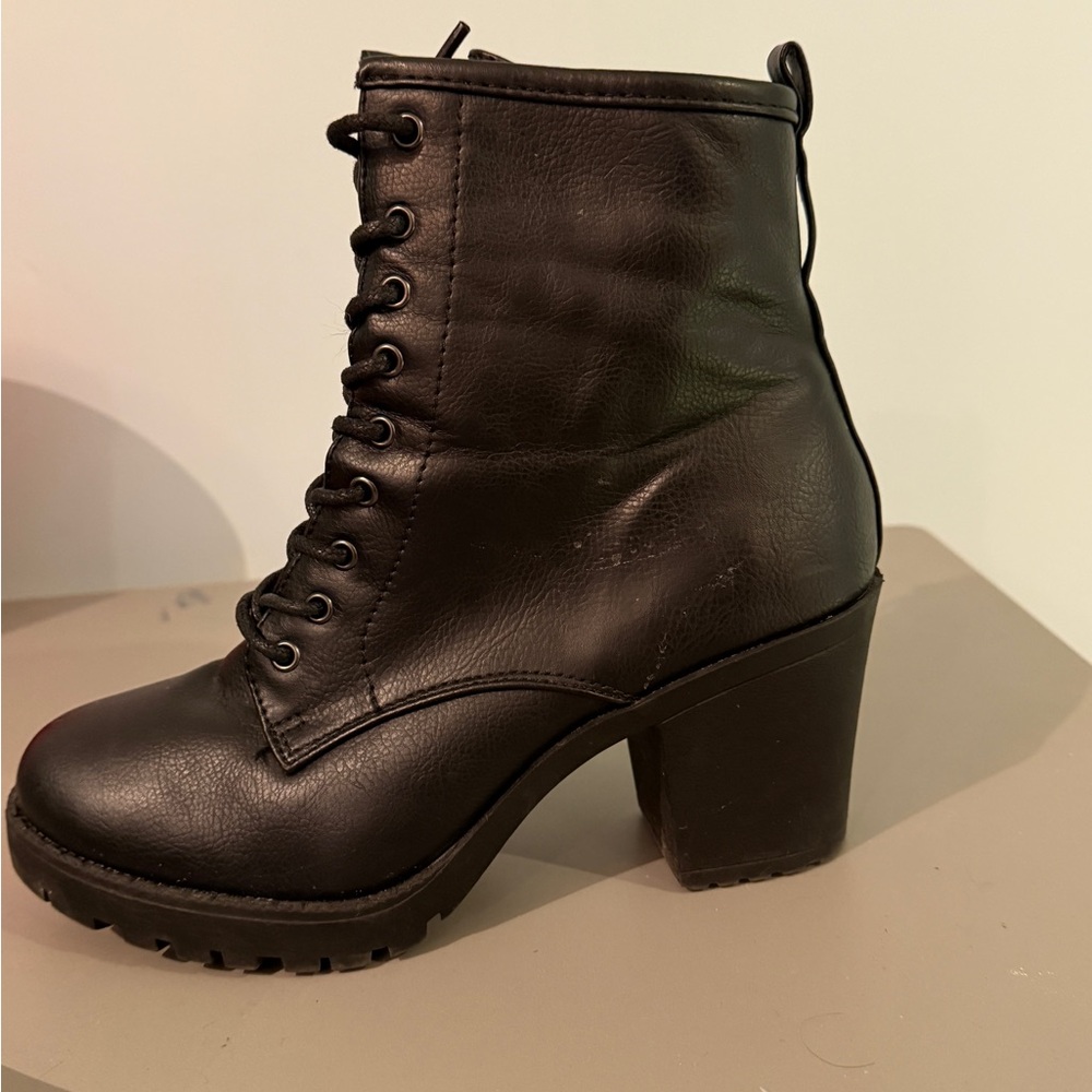 Black Leather Ankle Boots